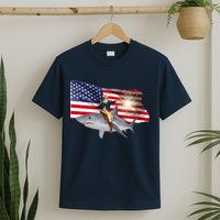 Patriotic George Washington On A Shark T-Shirt