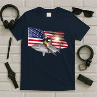 Patriotic George Washington On A Shark T-Shirt
