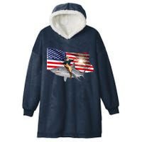 Patriotic George Washington On A Shark Hooded Wearable Blanket