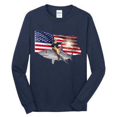 Patriotic George Washington On A Shark Tall Long Sleeve T-Shirt