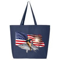 Patriotic George Washington On A Shark 25L Jumbo Tote