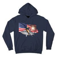 Patriotic George Washington On A Shark Tall Hoodie