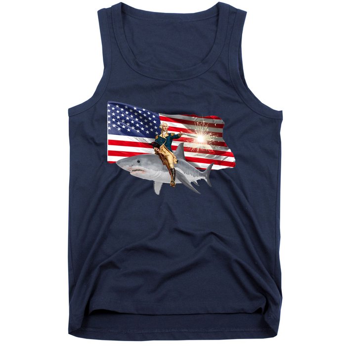 Patriotic George Washington On A Shark Tank Top