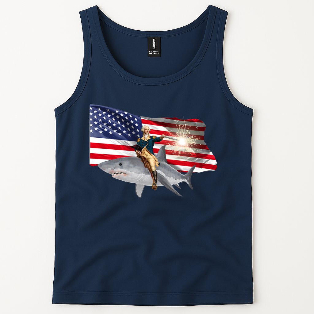 Patriotic George Washington On A Shark Tank Top