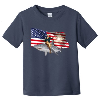 Patriotic George Washington On A Shark Toddler T-Shirt
