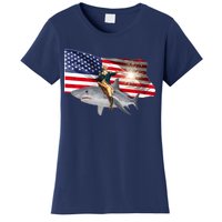 Patriotic George Washington On A Shark Women's T-Shirt