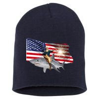 Patriotic George Washington On A Shark Short Acrylic Beanie