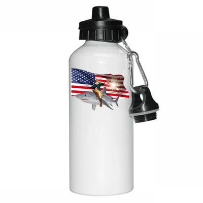 Patriotic George Washington On A Shark Aluminum Water Bottle