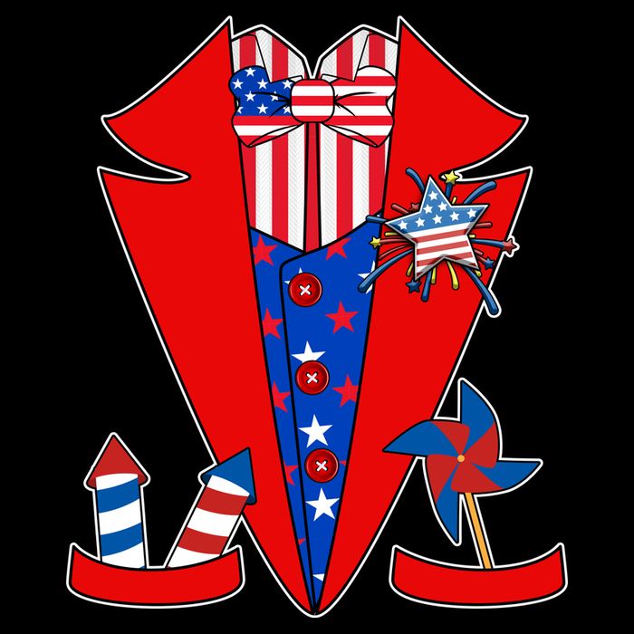 Patriotic Independence Day Tuxedo Bucket Hat