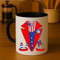 Patriotic Independence Day Tuxedo Mug