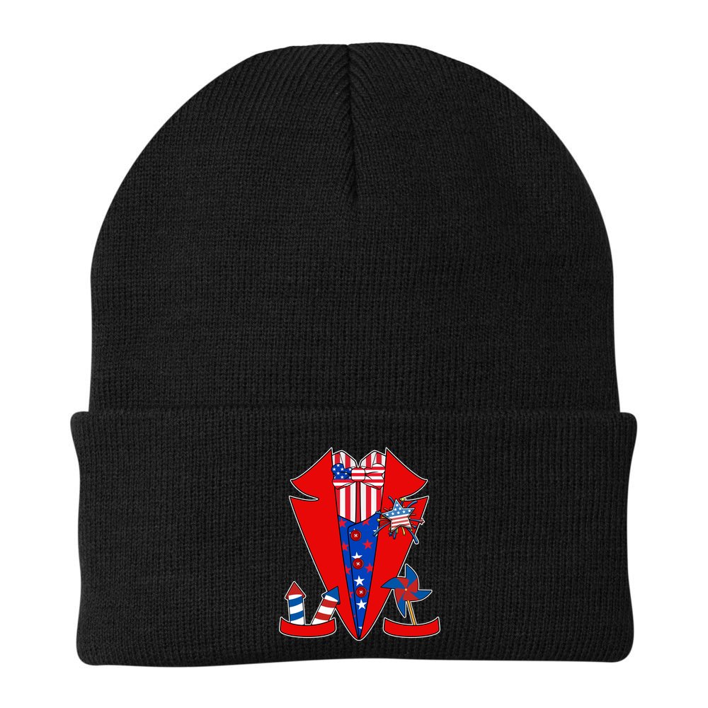 Patriotic Independence Day Tuxedo Beanie