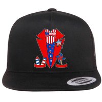 Patriotic Independence Day Tuxedo Flatbill Hat