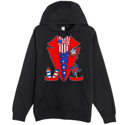 Patriotic Independence Day Tuxedo Premium Pullover Hoodie