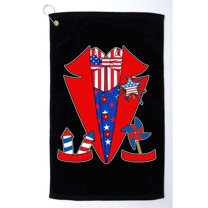 Patriotic Independence Day Tuxedo Golf Towel