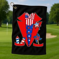 Patriotic Independence Day Tuxedo Golf Towel