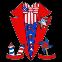 Patriotic Independence Day Tuxedo Cropped Pullover Crew