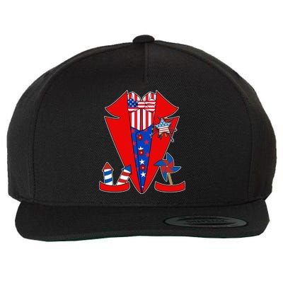 Patriotic Independence Day Tuxedo Wool Snapback Cap