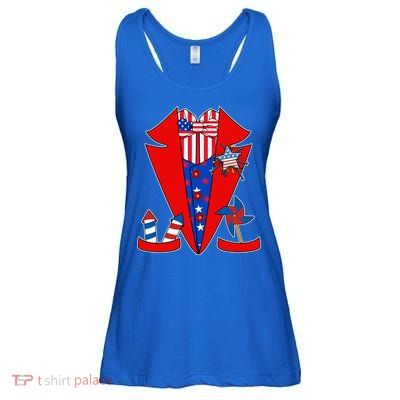 Patriotic Independence Day Tuxedo Ladies Essential Flowy Tank