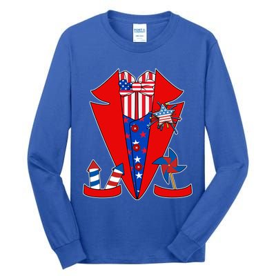 Patriotic Independence Day Tuxedo Tall Long Sleeve T-Shirt