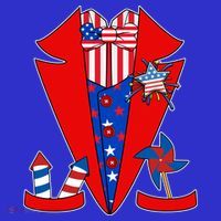 Patriotic Independence Day Tuxedo Baby Bodysuit