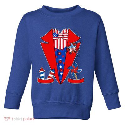 Patriotic Independence Day Tuxedo Toddler Sweatshirt