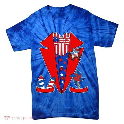 Patriotic Independence Day Tuxedo Tie-Dye T-Shirt