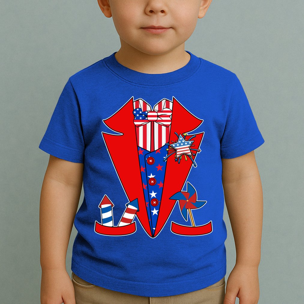Patriotic Independence Day Tuxedo Toddler T-Shirt