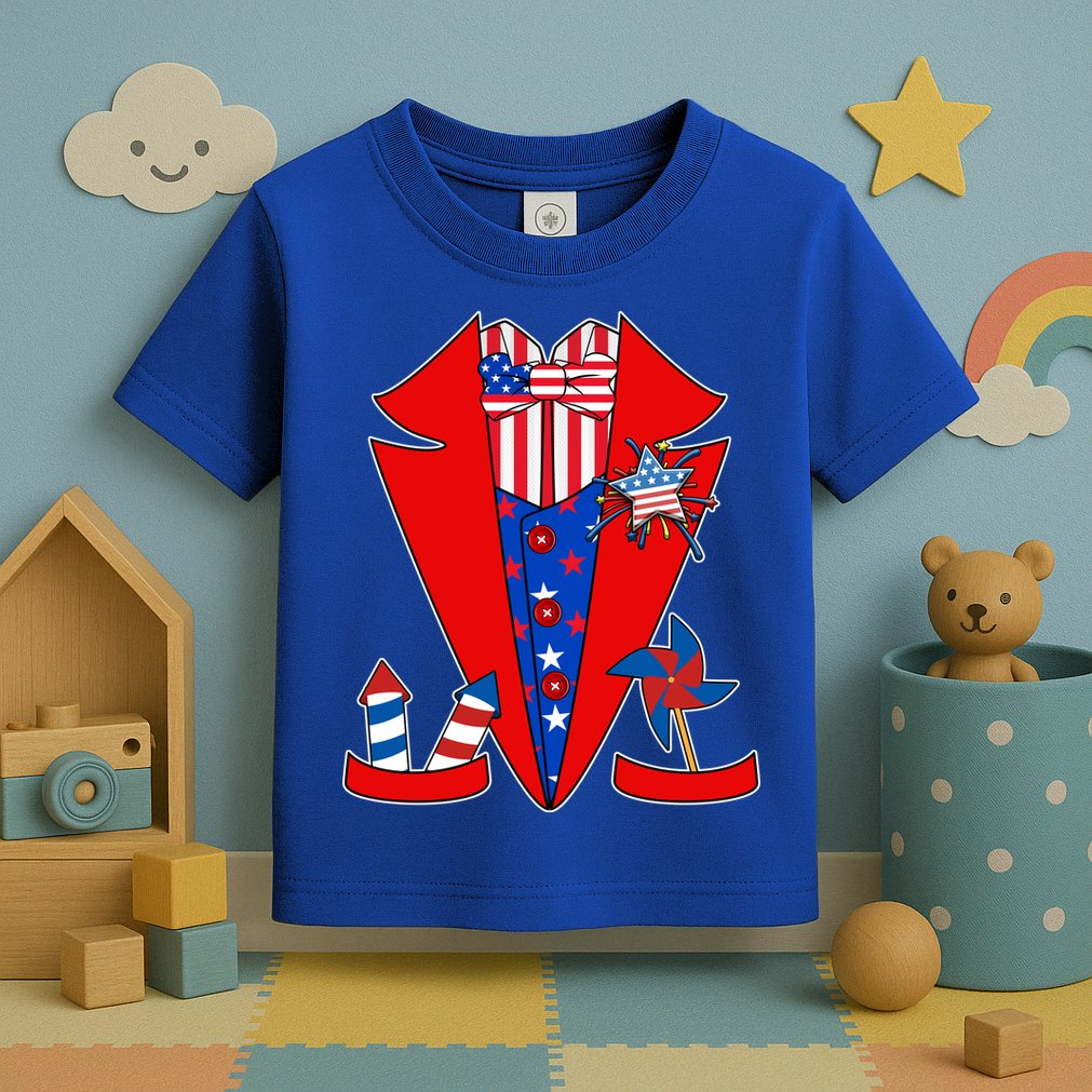 Patriotic Independence Day Tuxedo Toddler T-Shirt