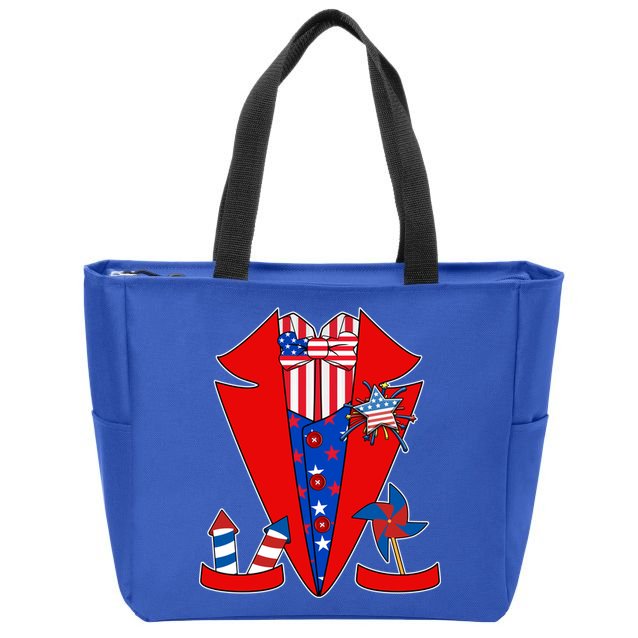 Patriotic Independence Day Tuxedo Zip Tote Bag