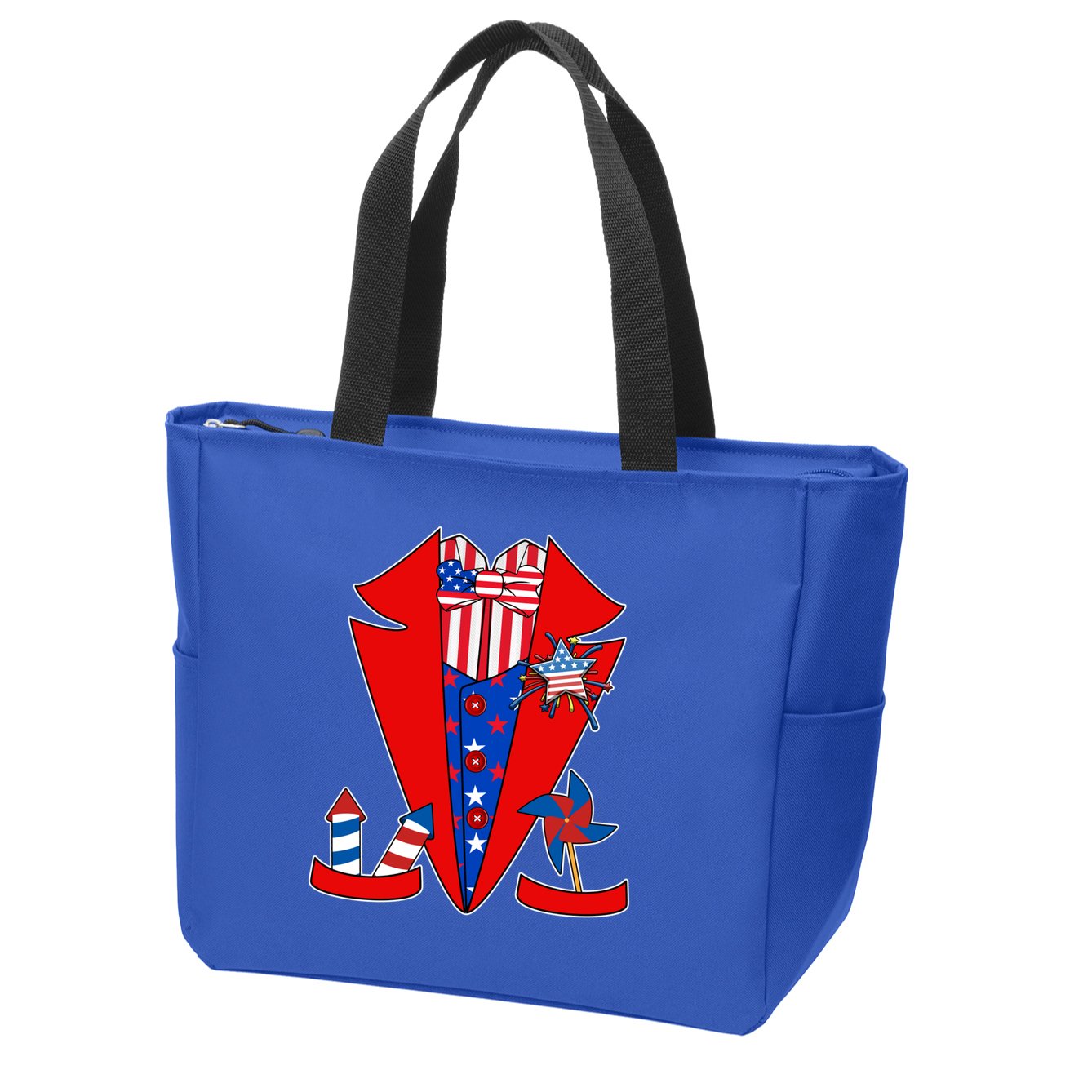 Patriotic Independence Day Tuxedo Zip Tote Bag