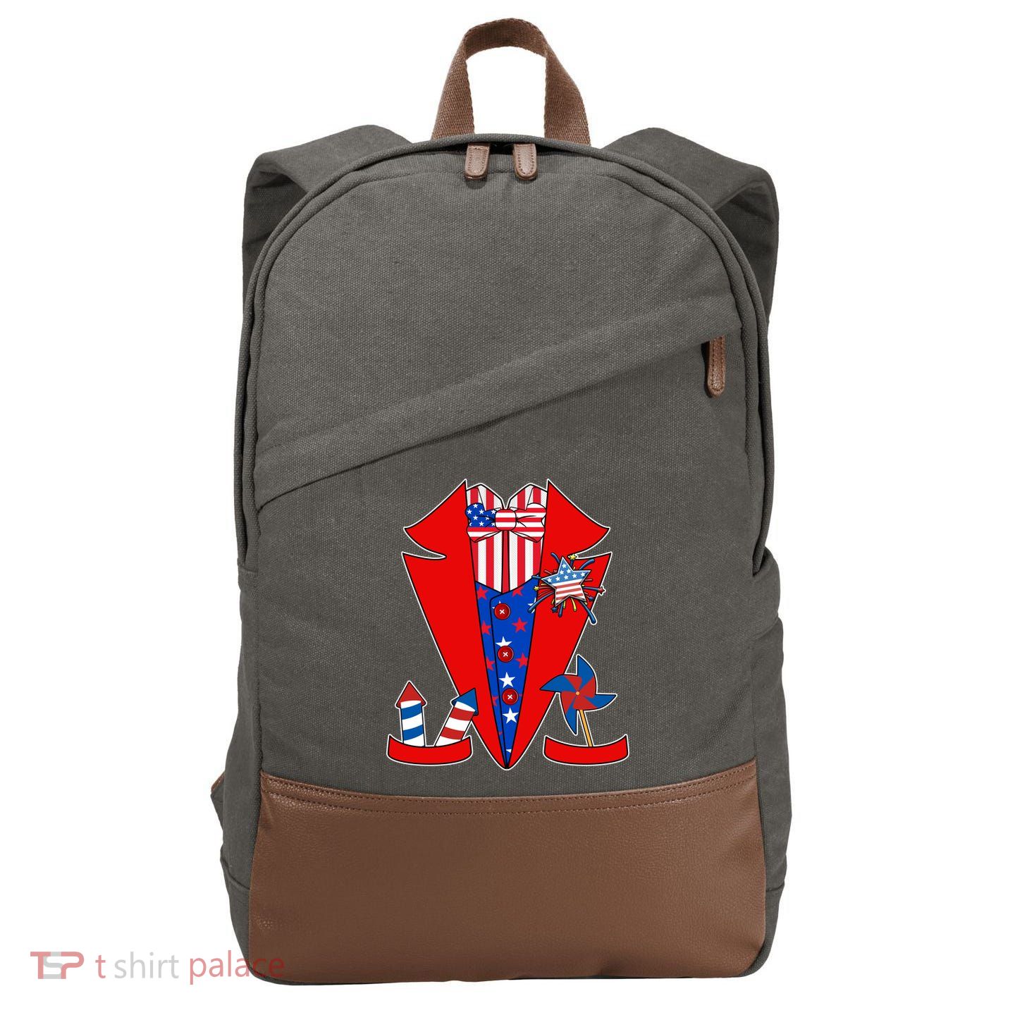 Patriotic Independence Day Tuxedo Cotton Canvas Backpack