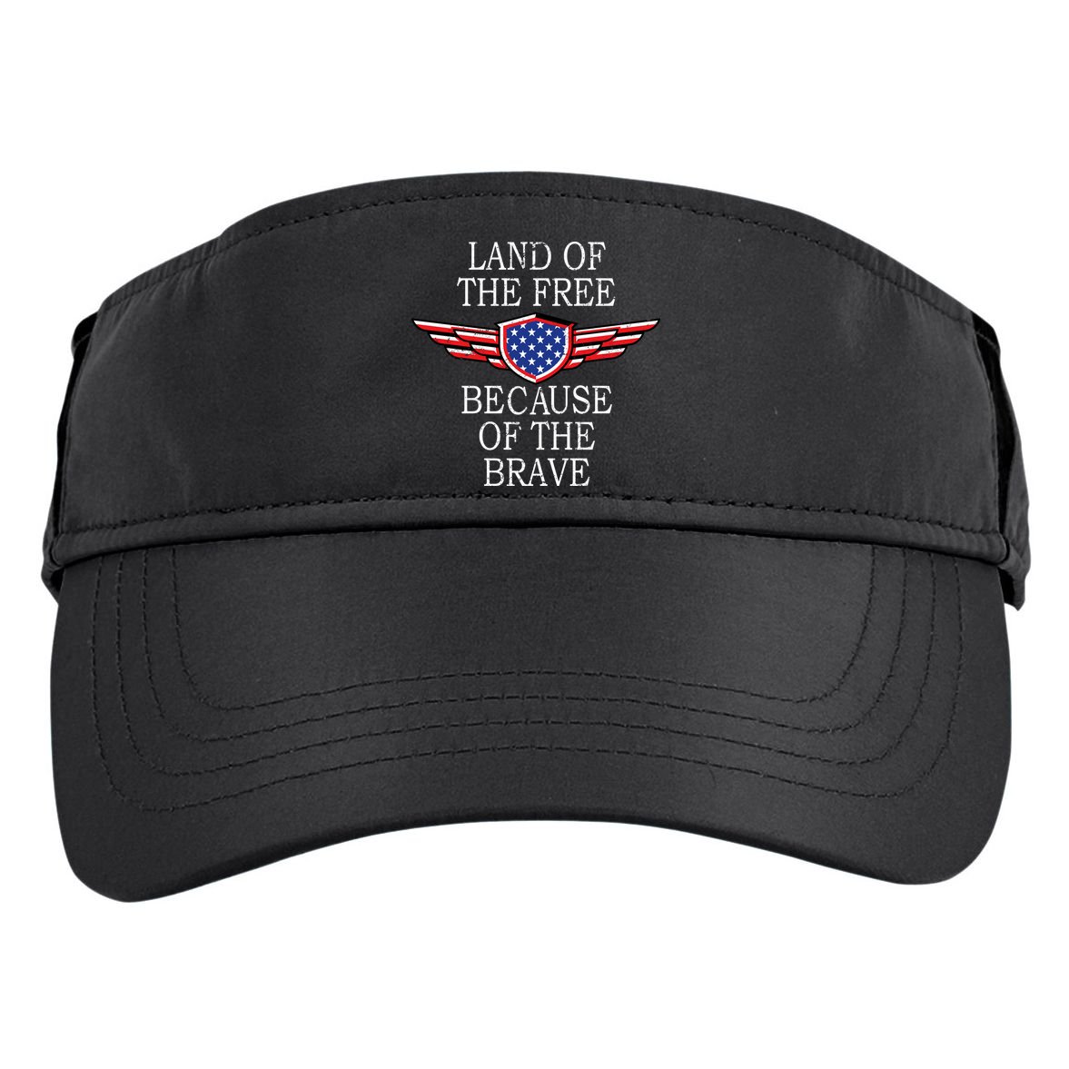 Patriotic Land Of The Free Because Of The Brave Adult Drive Performance Visor