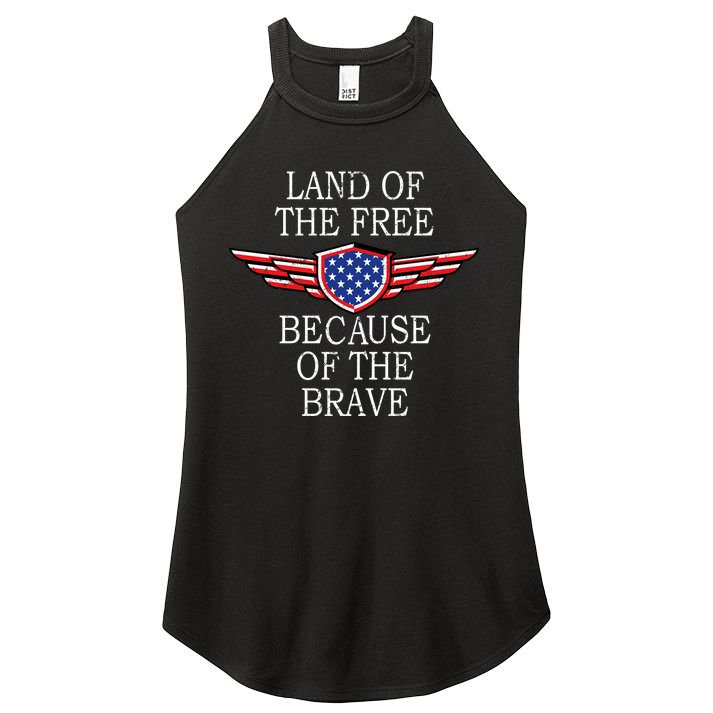 Patriotic Land Of The Free Because Of The Brave Women's Perfect Tri Rocker Tank