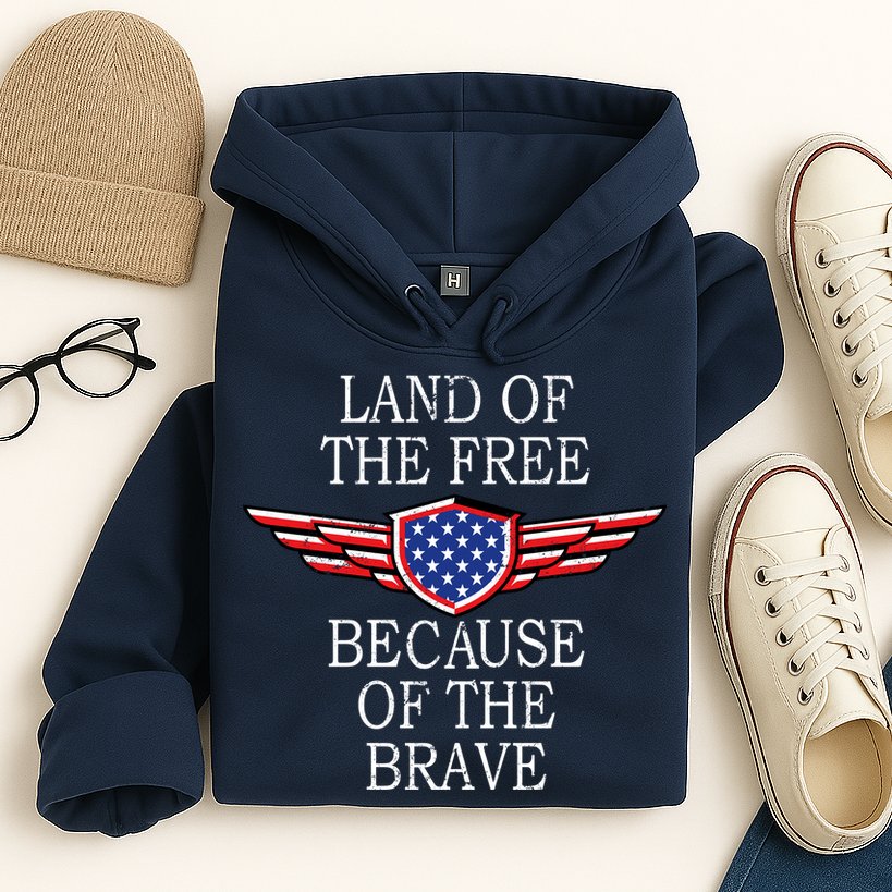 Patriotic Land Of The Free Because Of The Brave Hoodie