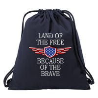Patriotic Land Of The Free Because Of The Brave Drawstring Bag