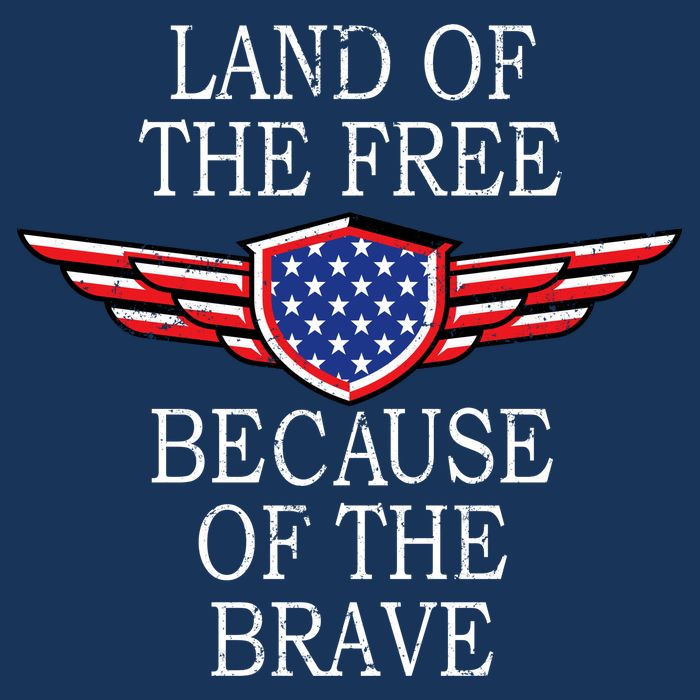 Patriotic Land Of The Free Because Of The Brave Drawstring Bag
