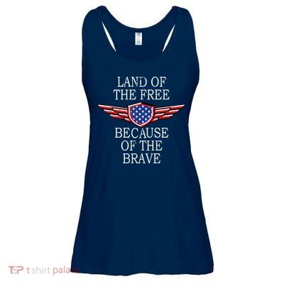 Patriotic Land Of The Free Because Of The Brave Ladies Essential Flowy Tank