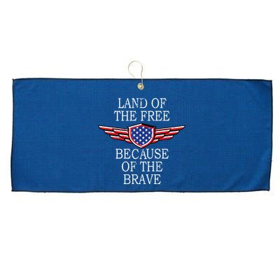 Patriotic Land Of The Free Because Of The Brave Large Microfiber Waffle Golf Towel