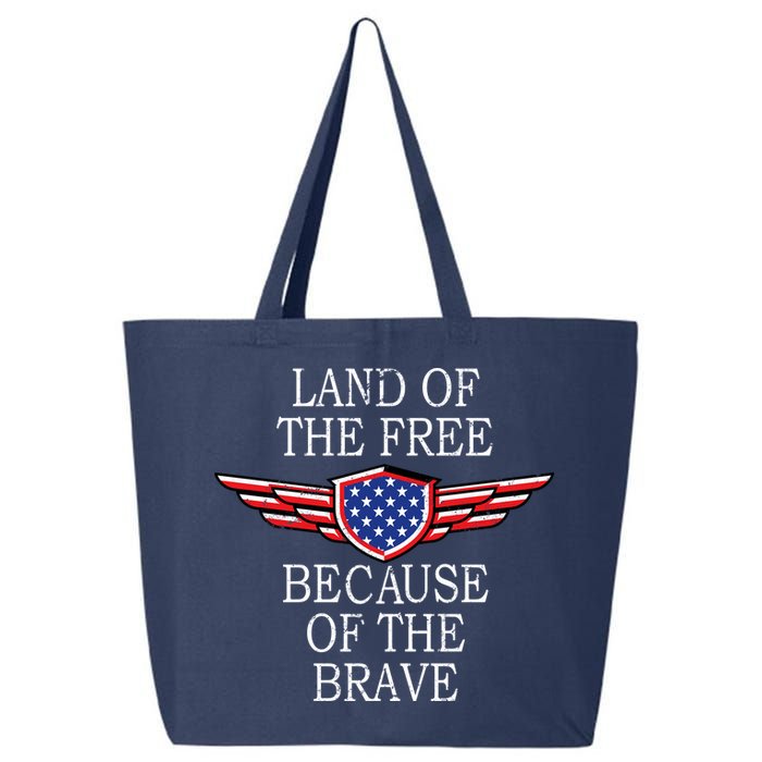 Patriotic Land Of The Free Because Of The Brave 25L Jumbo Tote
