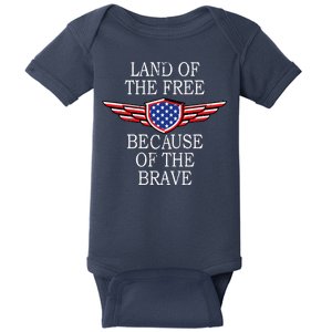 Patriotic Land Of The Free Because Of The Brave Baby Bodysuit