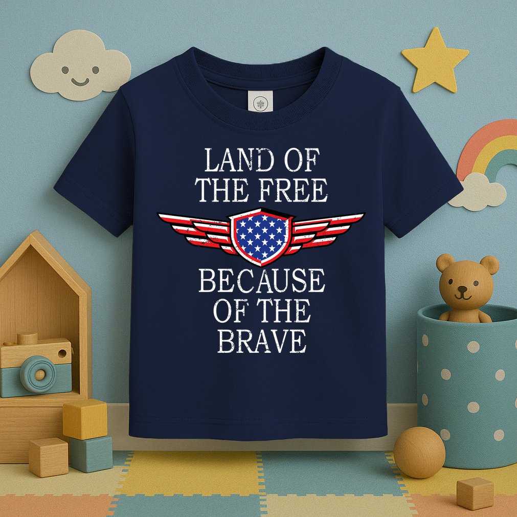 Patriotic Land Of The Free Because Of The Brave Toddler T-Shirt