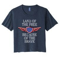 Patriotic Land Of The Free Because Of The Brave Women's Crop Top Tee