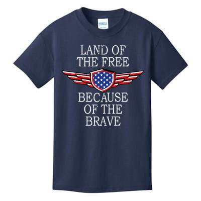 Patriotic Land Of The Free Because Of The Brave Kids T-Shirt