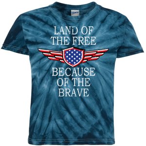 Patriotic Land Of The Free Because Of The Brave Kids Tie-Dye T-Shirt