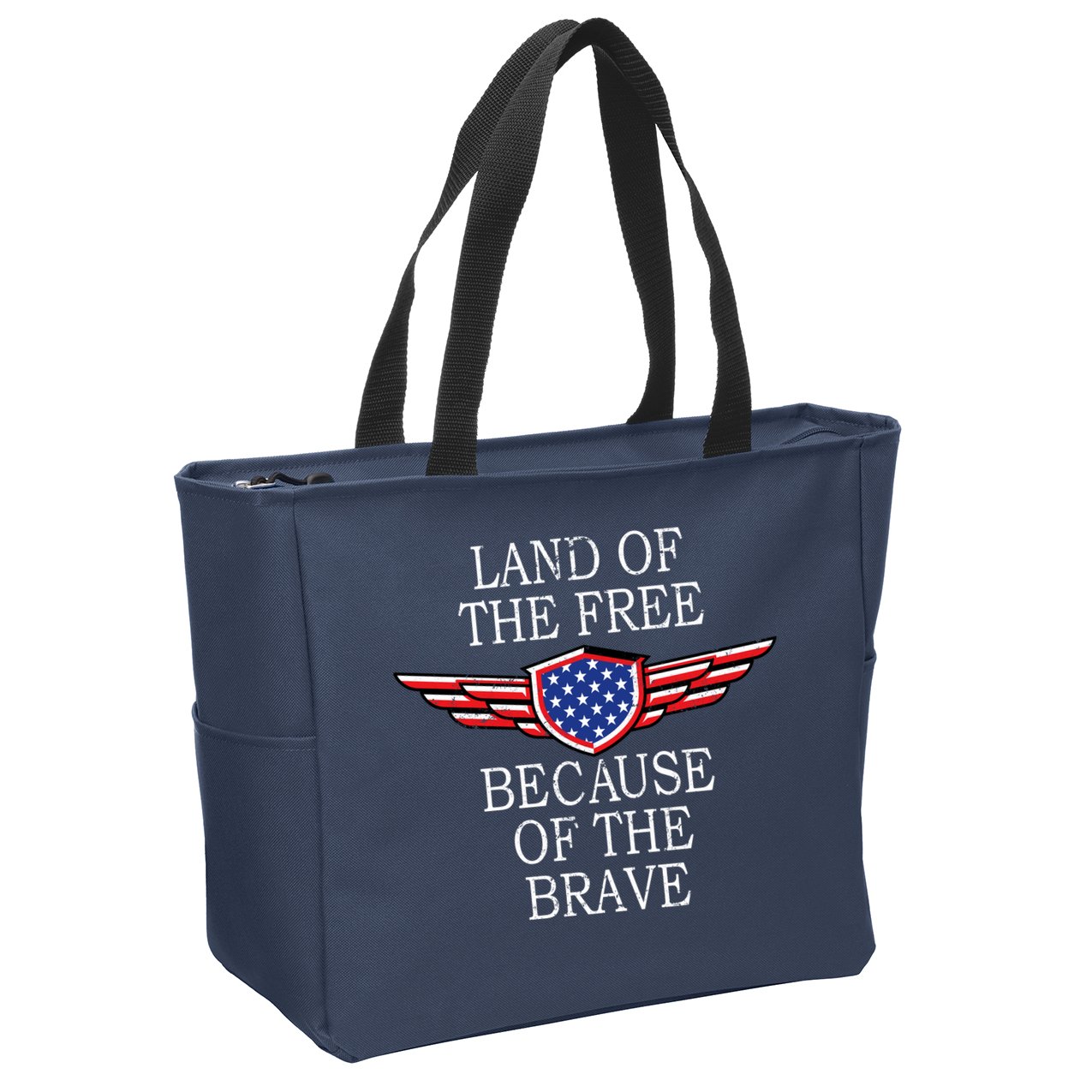 Patriotic Land Of The Free Because Of The Brave Zip Tote Bag