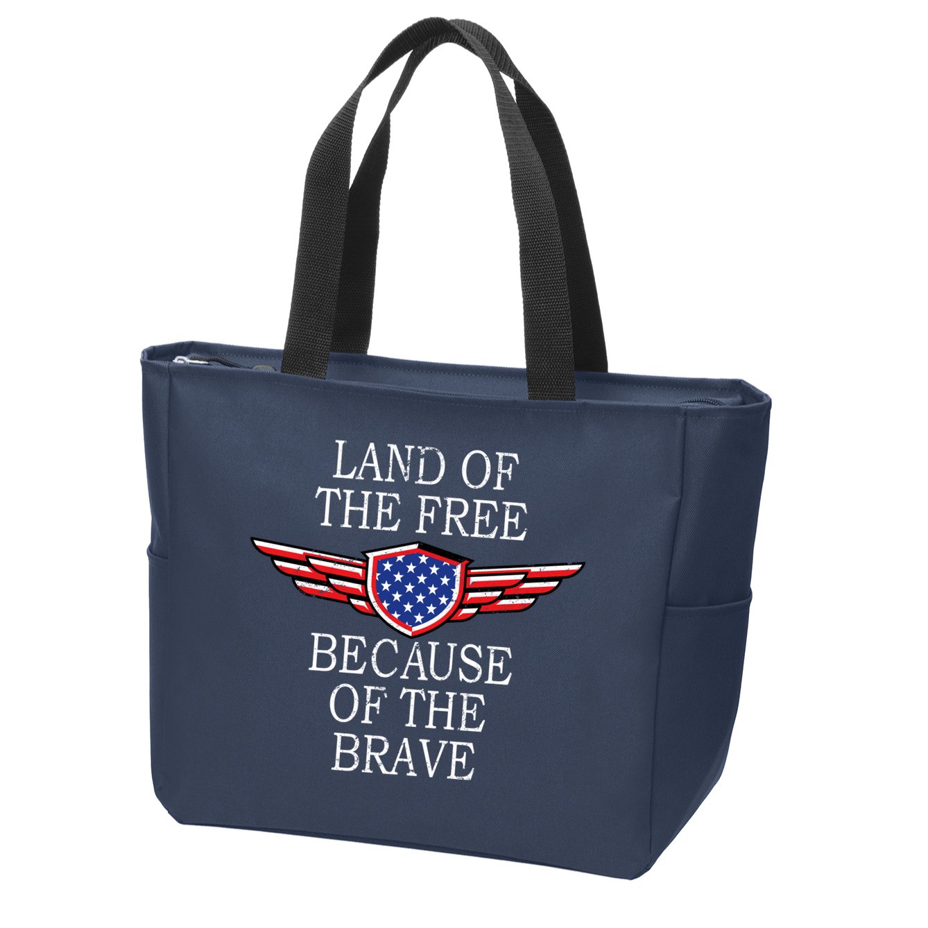 Patriotic Land Of The Free Because Of The Brave Zip Tote Bag
