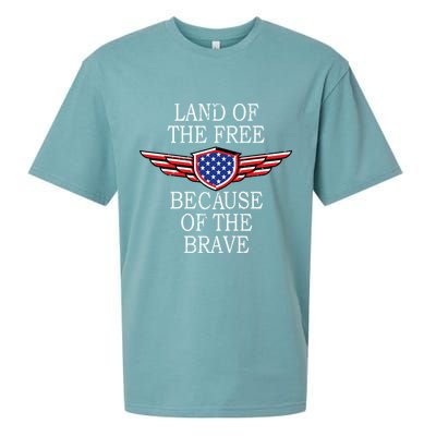 Patriotic Land Of The Free Because Of The Brave Sueded Cloud Jersey T-Shirt
