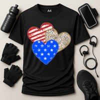 Patriotic Leopard Print Stars And Stripes Hearts Performance Shirt