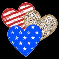 Patriotic Leopard Print Stars And Stripes Hearts Hoodie