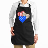 Patriotic Leopard Print Stars And Stripes Hearts Apron